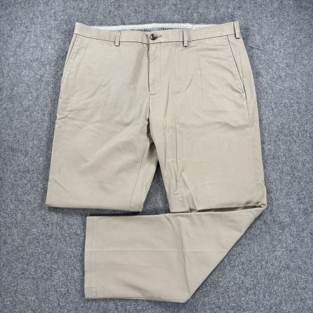 Haggar Iron Free Premium Khaki Straight Fit Pants Tan Men’s 38x32 1054436